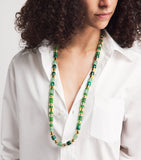 Eddie Borgo patch necklace with jade malachite and crystal, UK version