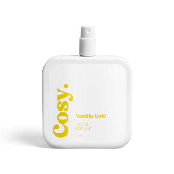 Cosy Vanilla Gold body mist 30ml, imported from the UK