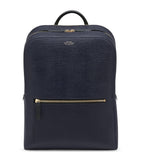 Scratch-Resistant Grained Leather Backpack with Buckle Fastening