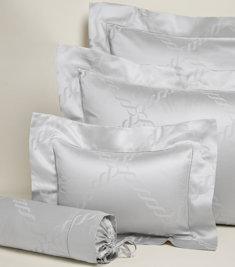 Pratesi all-over print boudoir pillowcase 30x40cm, imported from the UK
