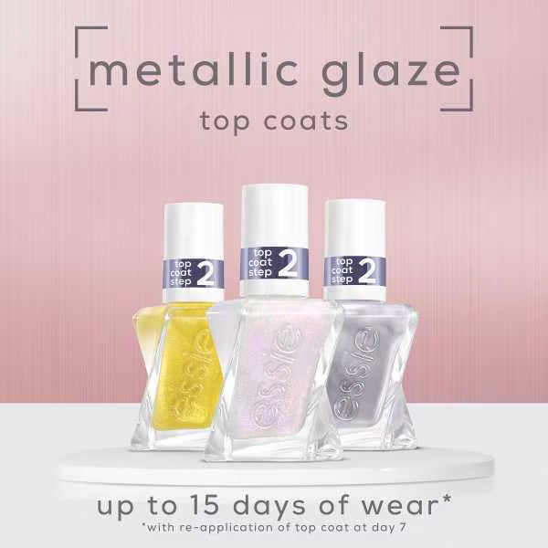 Essie Gel Couture Glazed Chrome Top Coat - British product
