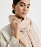 Brunello Cucinelli linen-blend chalk stripe scarf - British product