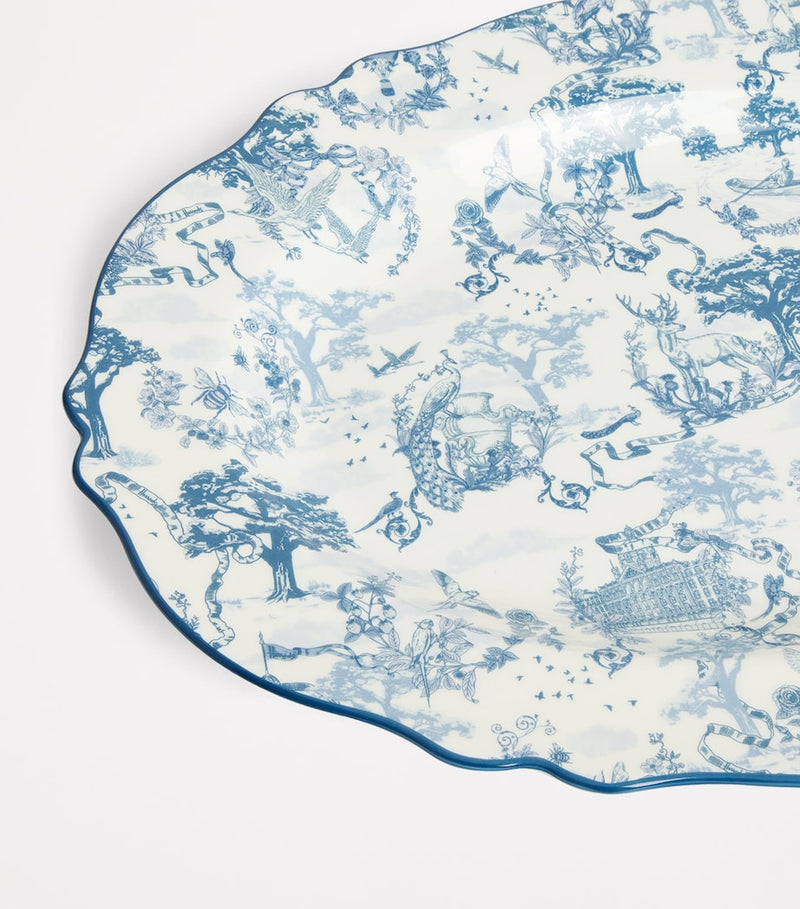 Harrods bone china toile pattern platter 36cm, UK version