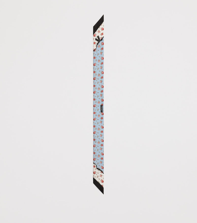 Dolce&Gabbana floral skinny silk scarf, imported from the UK