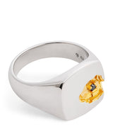 Harrods Tom Wood Sterling Silver and Black Diamond Signet Ring- Buy online at McGrocer
