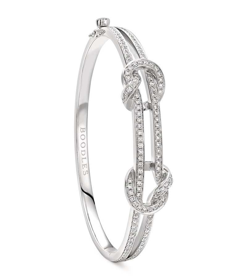 Boodles white gold diamond knot bangle, UK version