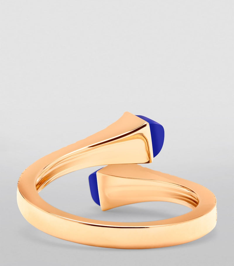 Marli New York Cleo ring with diamond and lapis lazuli - British product