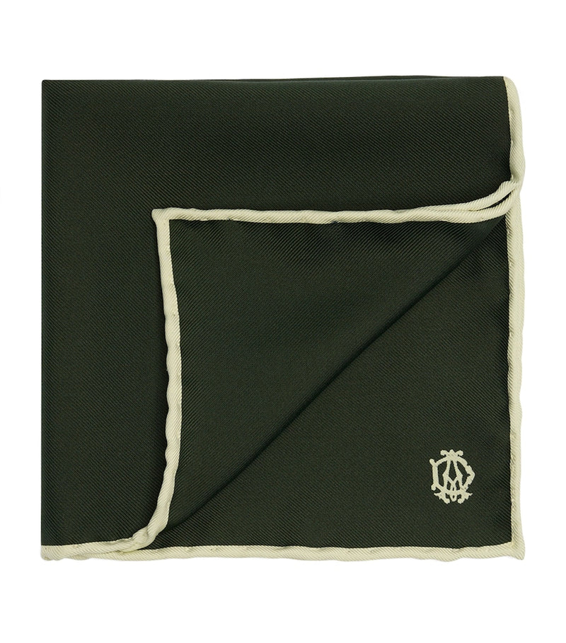 Dunhill mulberry silk cypher logo pocket square 30cm, UK version
