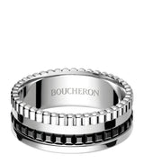 Harrods Boucheron Small White Gold Quatre Black Ring- Buy online at McGrocer