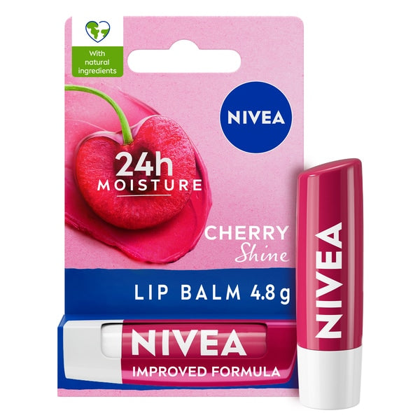 NIVEA Lip Balm Cherry 4.8g, imported from the UK