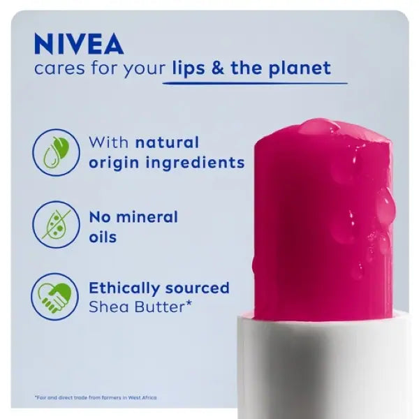 NIVEA Lip Balm Cherry 4.8g, imported from the UK
