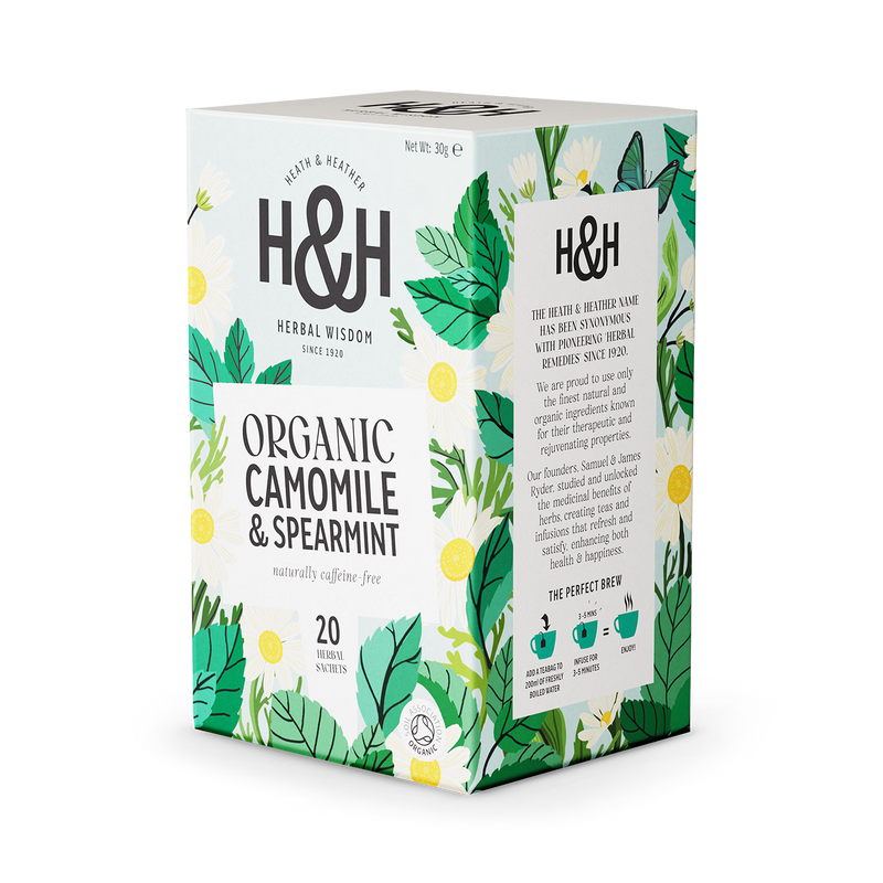 Heath Heather Organic Camomile Spearmint Tea Bags 20pk, UK version