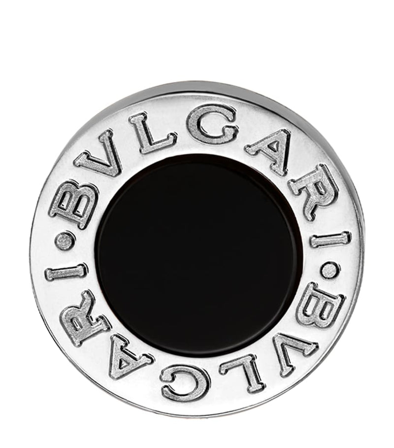 Bvlgari white gold and onyx stud earring, imported from the UK