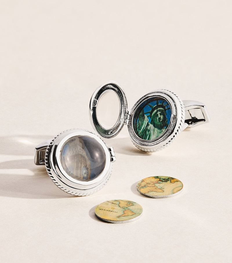 Tateossian vintage world porthole cufflinks (British brand)