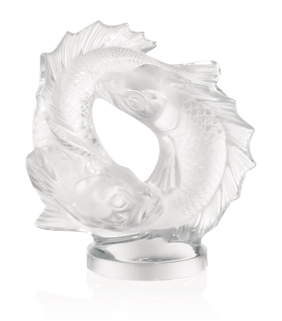 Harrods Lalique Crystal Double Fish Sculpture 28.5cm- Buy online at McGrocer