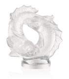 Lalique Crystal Double Fish Sculpture 28.5cm, UK version