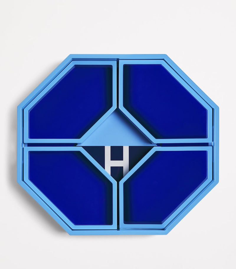Harrods Lacquered Wood Geometric Tray 38cm x 42cm, UK version