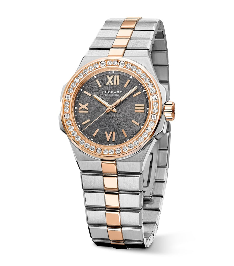 Chopard Alpine Eagle rose gold stainless steel diamond watch 33mm, imported from the UK