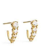 Jennifer Meyer large yellow gold and diamond Edith stud earrings, UK version