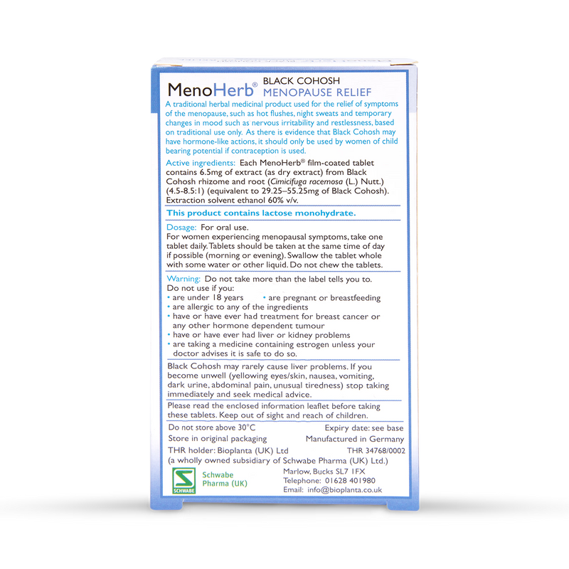 Schwabe Pharma Menoherb Tablets 30 Count, imported from the UK