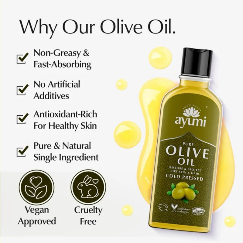Ayumi cold pressed pure olive oil 150ml, imported from the UK