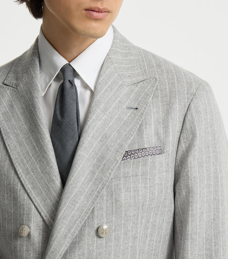 Brunello Cucinelli patterned silk pocket square 35cm, imported from the UK