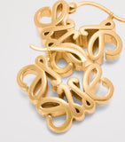 LOEWE Bombé Anagram hoop earrings gold-tone brass (British brand)