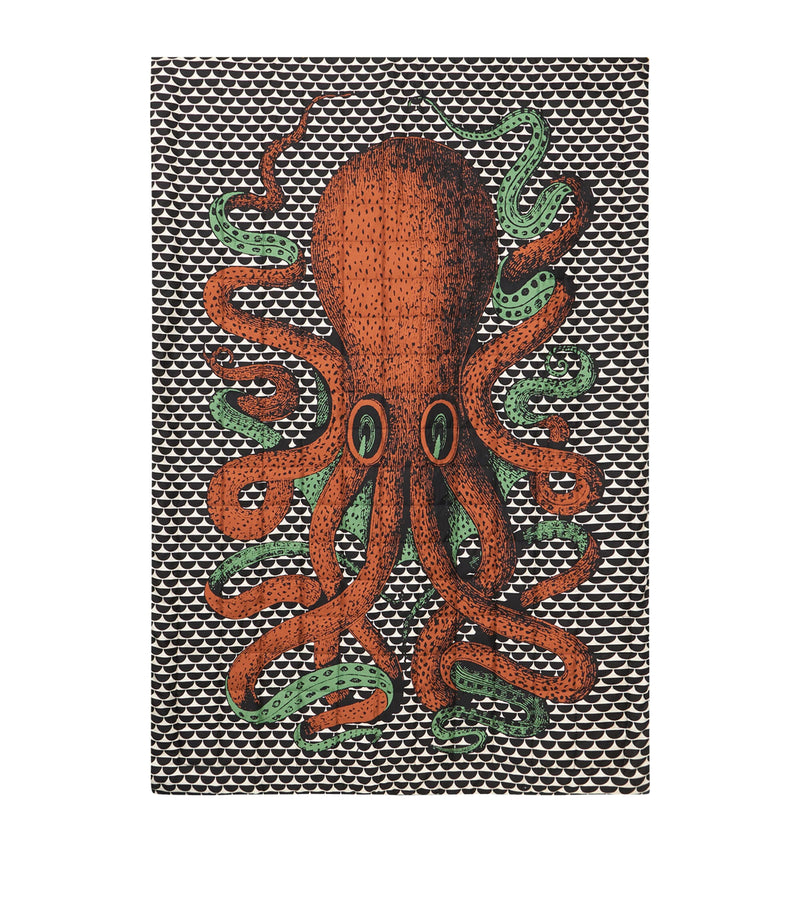 Fornasetti Silk Plaid Polipo Throw 140cm x 200cm - British product
