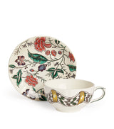Harrods Breakfast Cup and Saucer Set with Hand-Painted Florals, 300ml Capacity, Dishwasher and Microwave Safe- Buy online at McGrocer