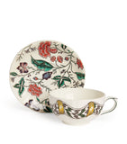 Gien breakfast cup and saucer set with floral design, 300ml, UK version