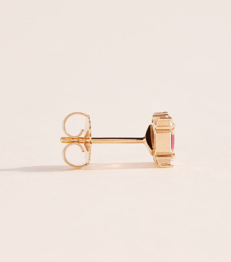 Suzanne Kalan rose gold ruby diamond midi stud earrings, UK version