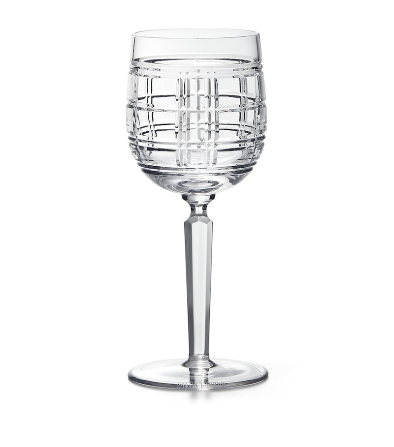Ralph Lauren Home Hudson Plaid white wine glass, imported from the UK