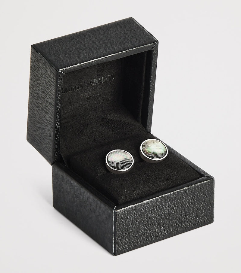 Giorgio Armani sterling silver cufflinks with coloured crystal, imported from the UK