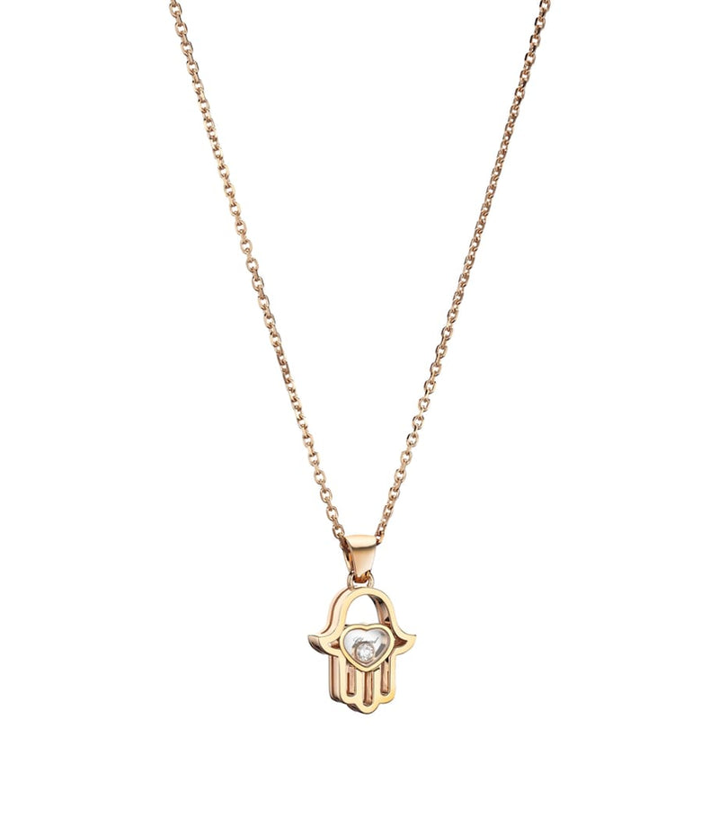 Chopard rose gold diamond Good Luck necklace 42cm, UK version