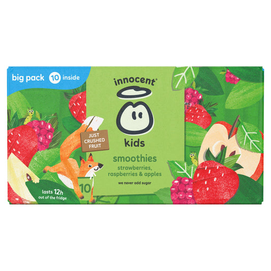 Innocent Kids Strawberry Raspberry & Apple Smoothies 10x150ml GOODS Sainsburys   