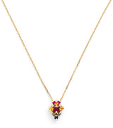 Harrods Suzanne Kalan La Fantaisie Necklace in Yellow Gold with Diamond and Rainbow Sapphire- Buy online at McGrocer
