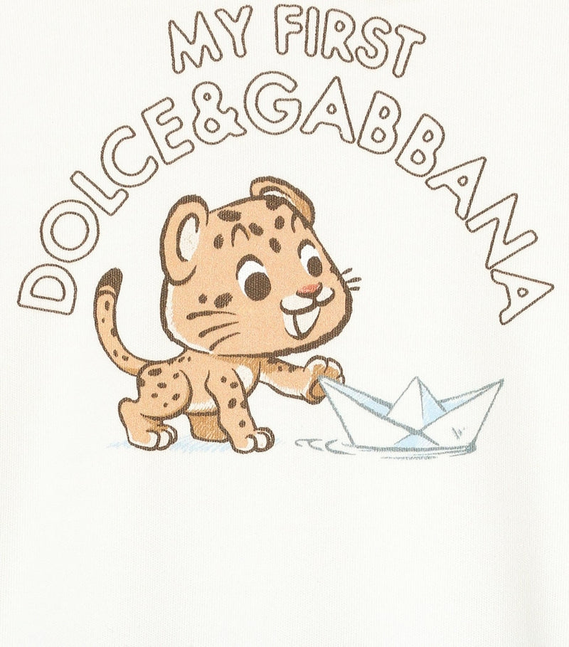 طقم Dolce&Gabbana Kids قطعة واحدة وقبعة ومريلة 0-24 شهرًا، النسخة البريطانية