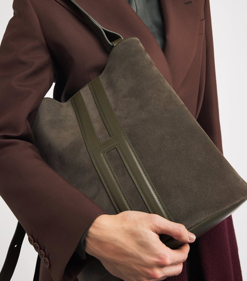 Harrods x Tusting suede H tote bag - British product