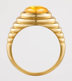 Bvlgari yellow gold topaz quartz ring - (British brand)