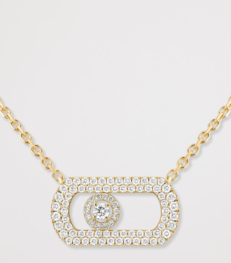Messika So Move yellow gold diamond pave necklace 0.65ct - British product