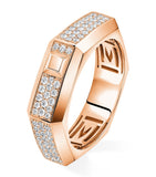 Messika pink gold diamond pavé ring 0.35ct, imported from the UK