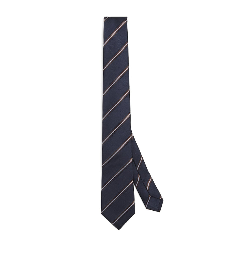 Giorgio Armani silk jacquard stripe tie, imported from the UK