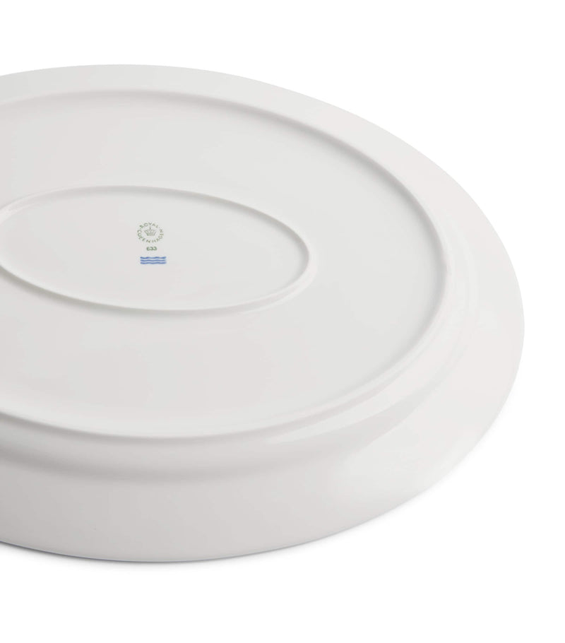 Royal Copenhagen white fluted porcelain oval dish 34cm x 27.5cm, imported from the UK