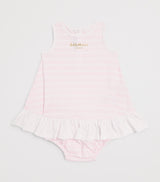 Cotton Stripe Dress and Bloomers Set for Children 6-36 Months