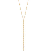 Harrods Jacquie Aiche Yellow Gold and Diamond Teardrop Y Necklace- Buy online at McGrocer