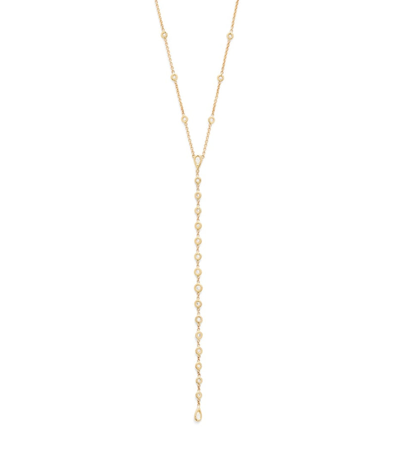Jacquie Aiche yellow gold diamond Y necklace - British product