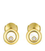 Harrods Chopard Happy Diamonds Icons Yellow Gold and Diamond Earrings- Buy online at McGrocer
