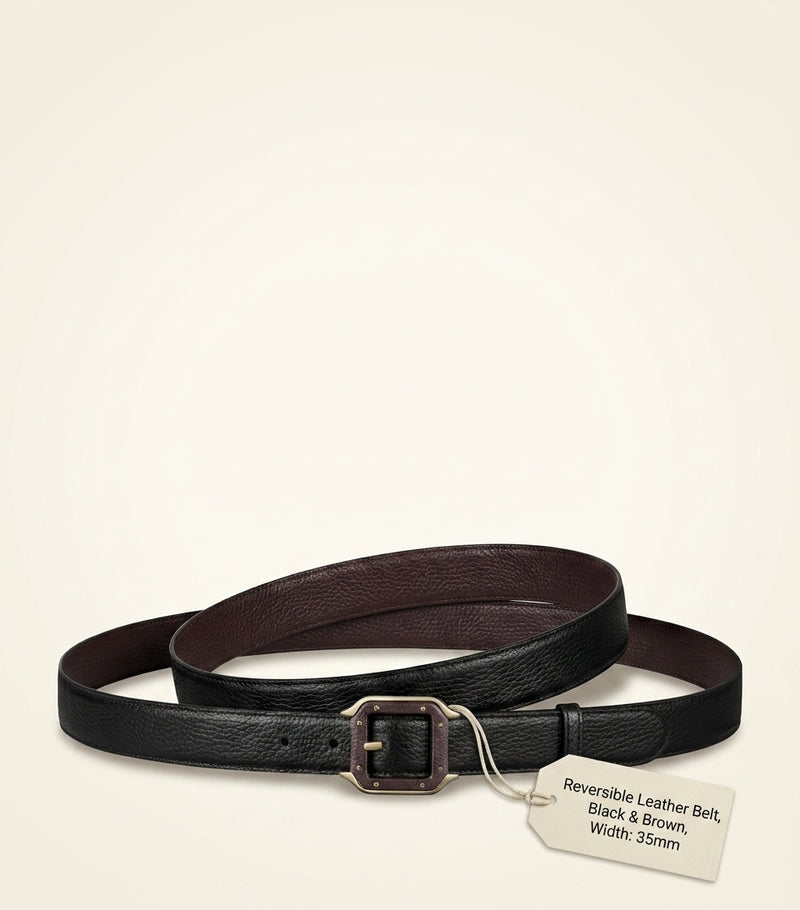Cartier Santos reversible leather belt 3cm, UK version