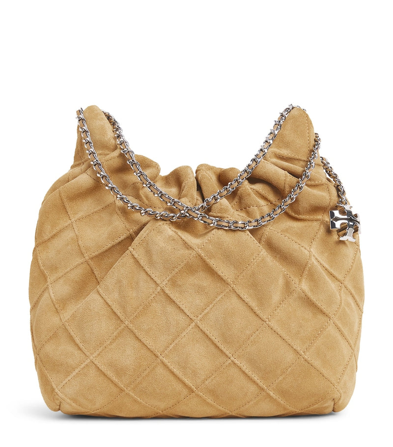 Tory Burch mini suede Flemming cross-body bag, imported from the UK