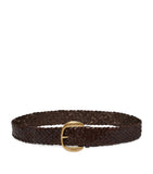 Weekend Max Mara woven leather belt with gold buckle - British product